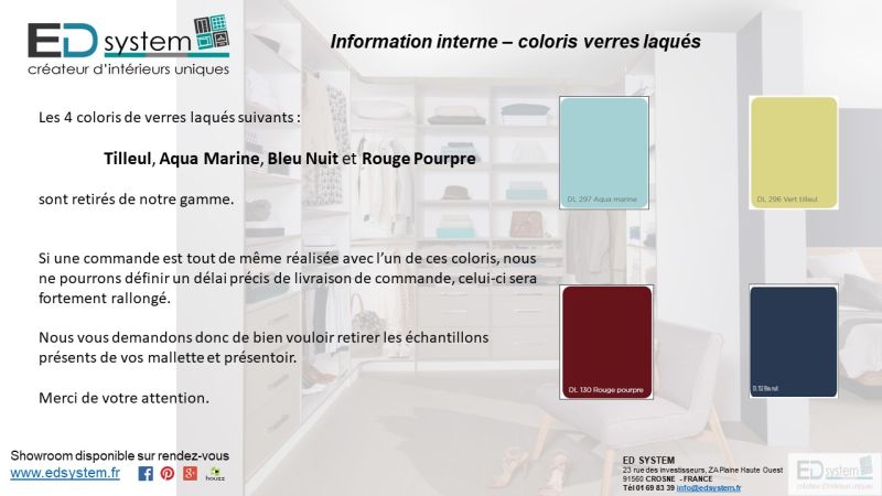 Tilleul, Aqua Marine, Bleu Nuit, Rouge Pourpre
